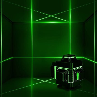 Laserlijn Kruislijnlaser - 16 Lijnen Groene Zelfnivellerende-360° Schakelbaar Horizontaal-Verticaal met magnetische draa