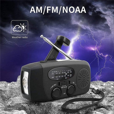 Noodradio - Noodradio Opwindbaar - 2000 mAh - Noodradio Solar Opwindbaar - Oplaadbaar & Op Batterijen - Powerbank - Sola