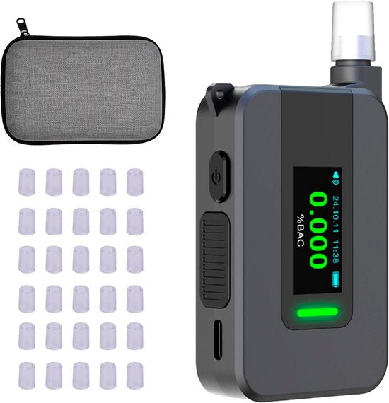 Senzo Digitale Alcoholtester - Elektrochemische Sensor - Alcoholtesters - Blaastest Alcohol - Alcoholmeter - Inc. 30 Ext