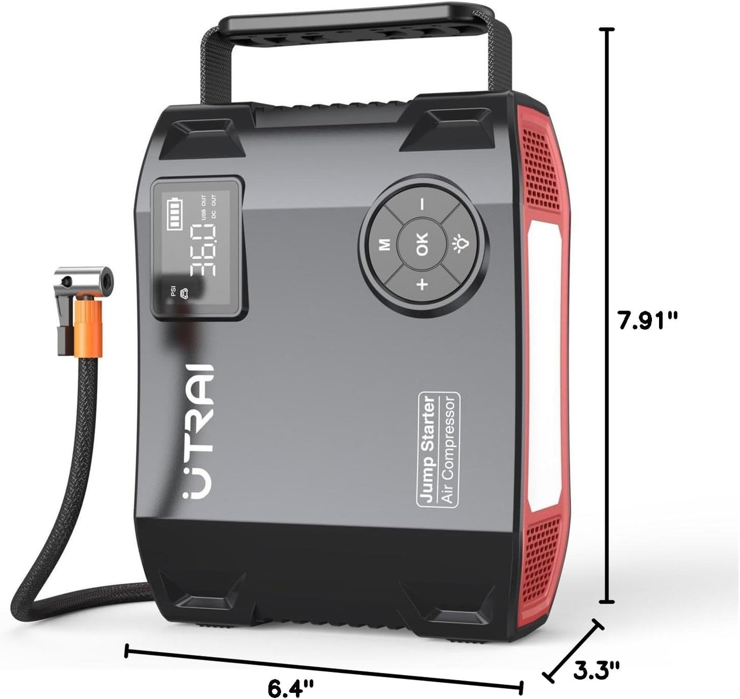 Utrai Jstar 5 - Jumpstarter met Luchtcompressor - 24000 mAh - 2000 A