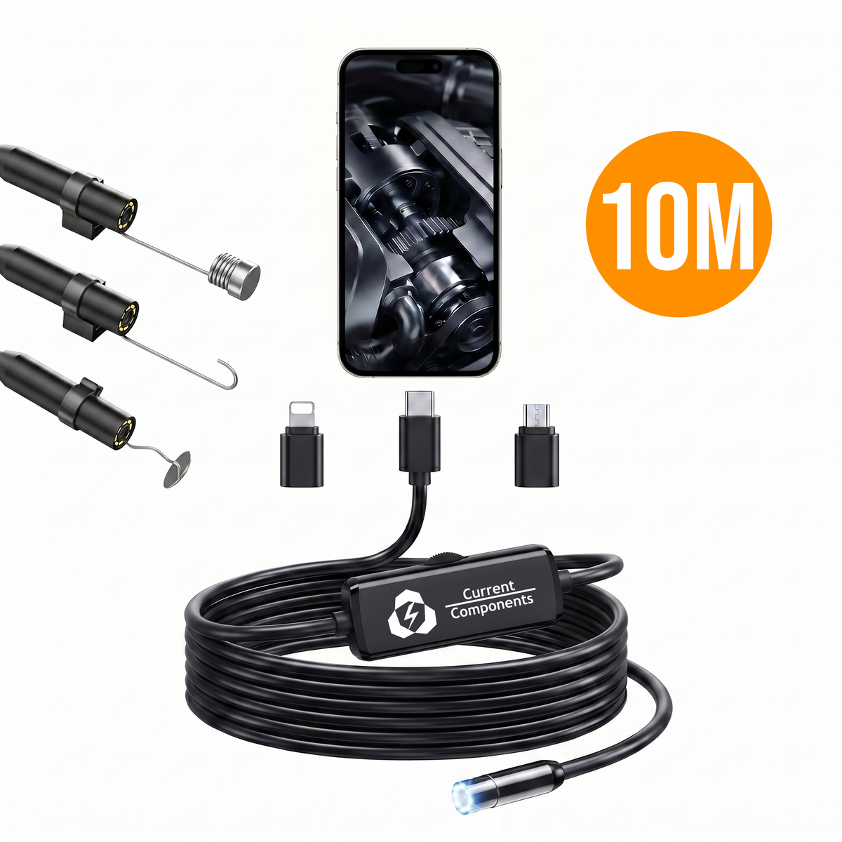 Current Endoscoop - Inspectie Camera - Rioolcamera - Inspectiecamera - 10M - 1920p HD - IP67 - Met App