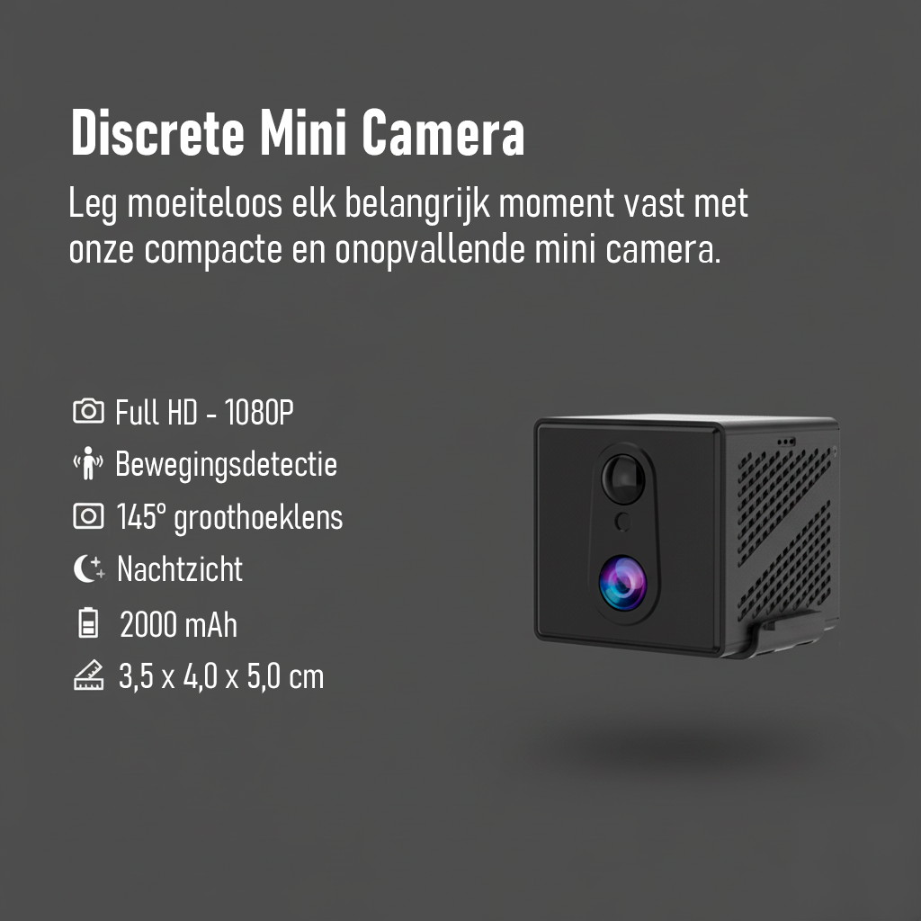Senzo Spy Camera - Met WiFi - App - Verborgen Camera - Spycam - Beveiligingscamera - Mini Camera - Incl 64GB SD-Kaart