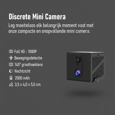 Senzo Spy Camera - Met WiFi - App - Verborgen Camera - Spycam - Beveiligingscamera - Mini Camera - Incl 64GB SD-Kaart