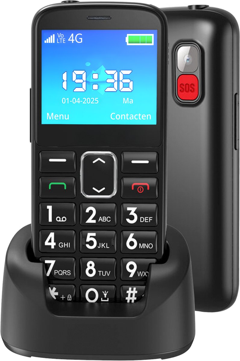 Senzo Senioren Telefoon - 4G - SOS-knop - Camera - GSM