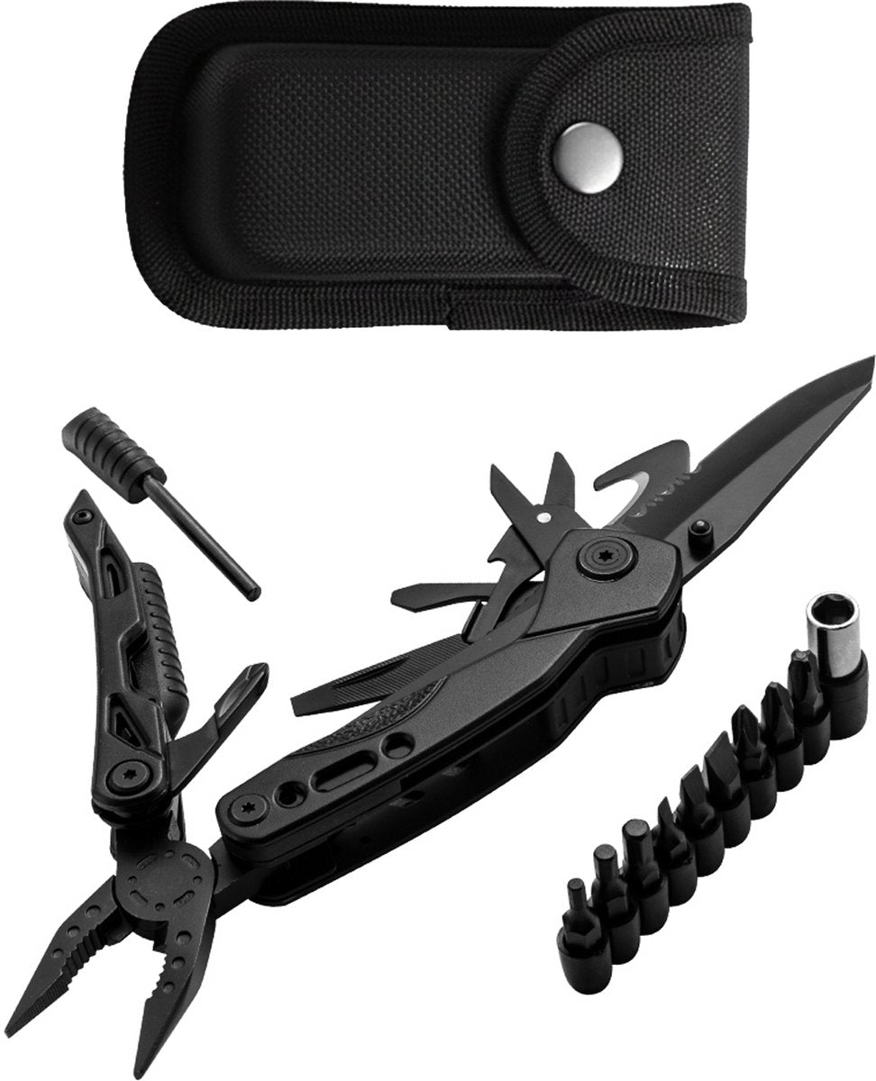 Senzo Multitool Zakmes - Survival - Multifunctioneel Zakmes - 14-in-1 - Schroevendraaier - Vuurstarter