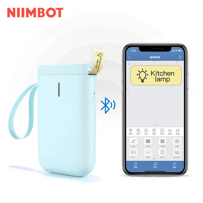 Niimbot D11 Labelprinter - Draadloze Labelmaker - 1200 mAh - Print Breedte 15mm