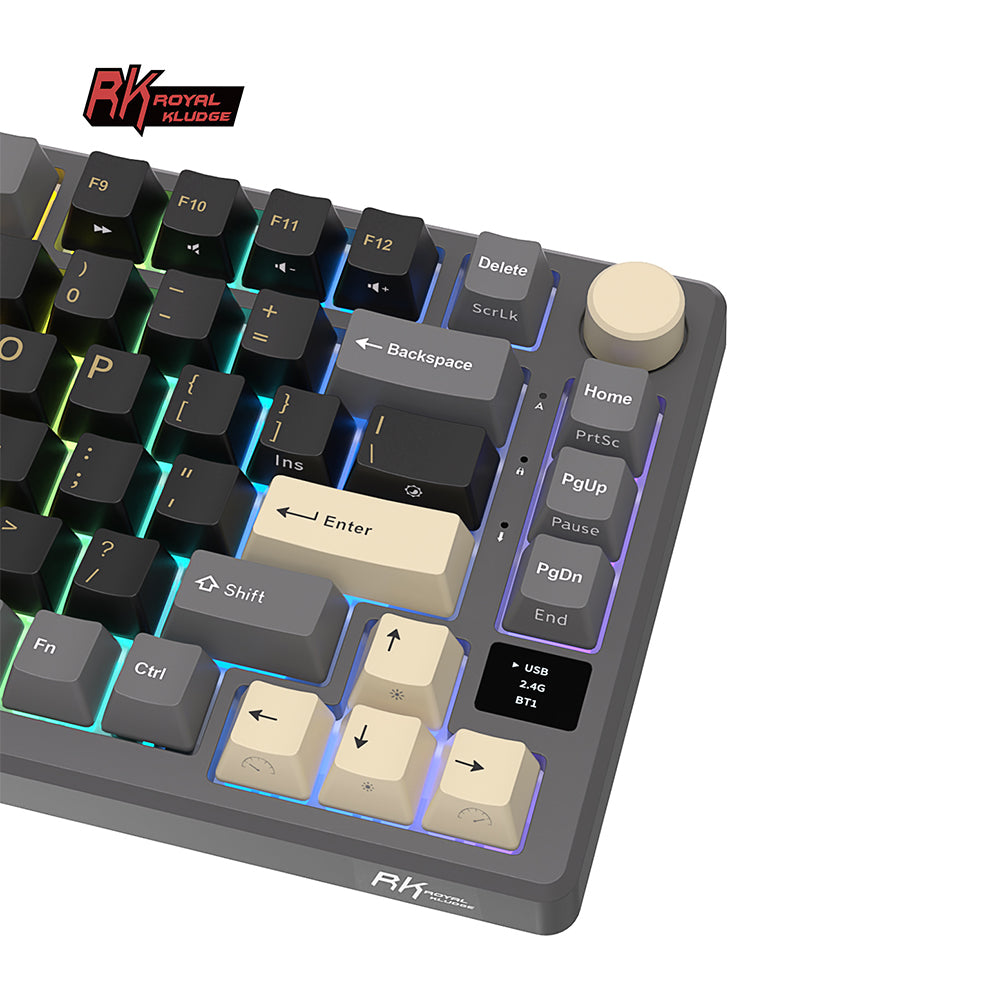 Royal Kludge RKM75 Tri Mode - Mechanisch Gaming Toetsenbord - Foam Touch - Inclusief Stofkap