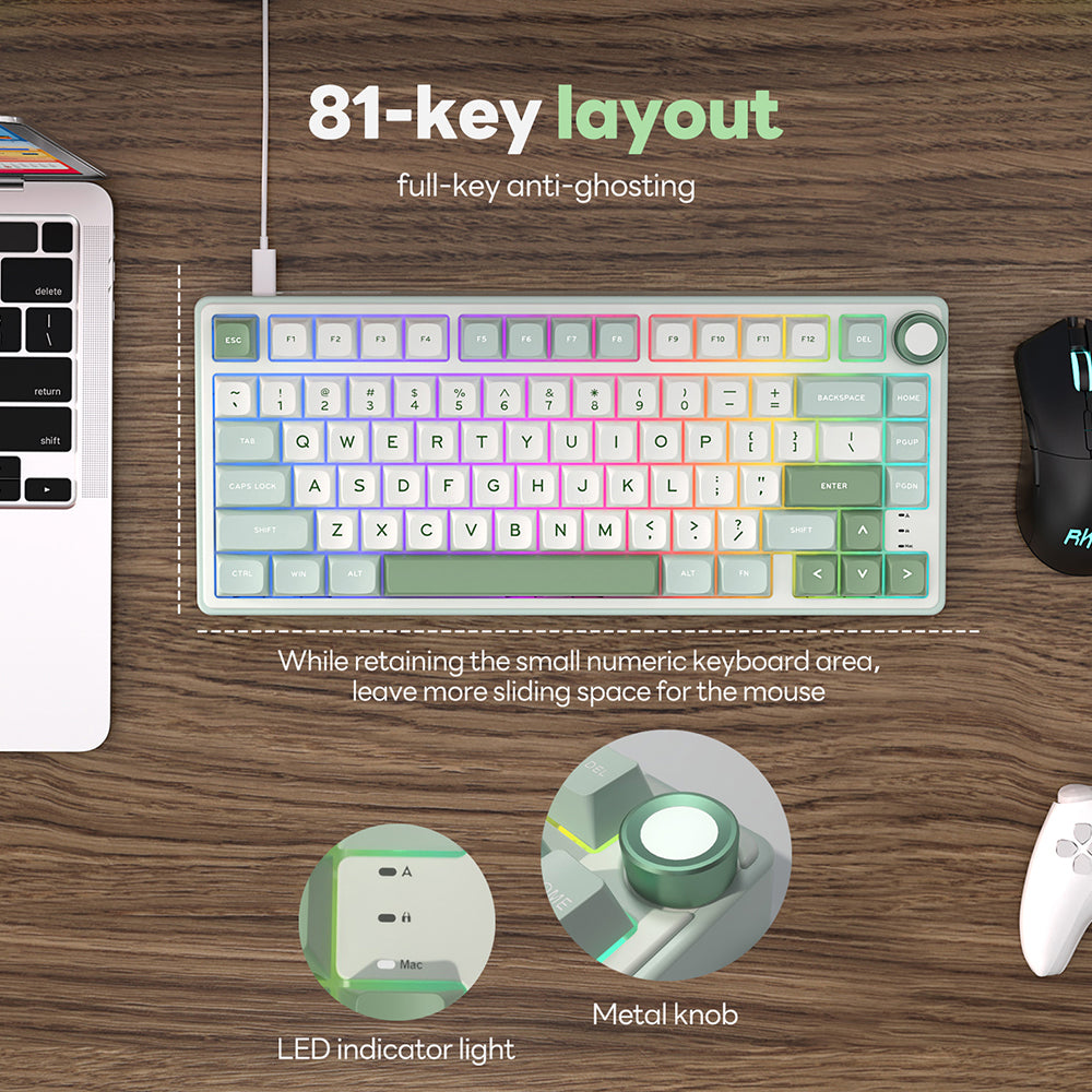 Royal Kludge RKR75 - Mechanisch RGB Gaming Toetsenbord - Foam Touch- Inclusief Stofkap