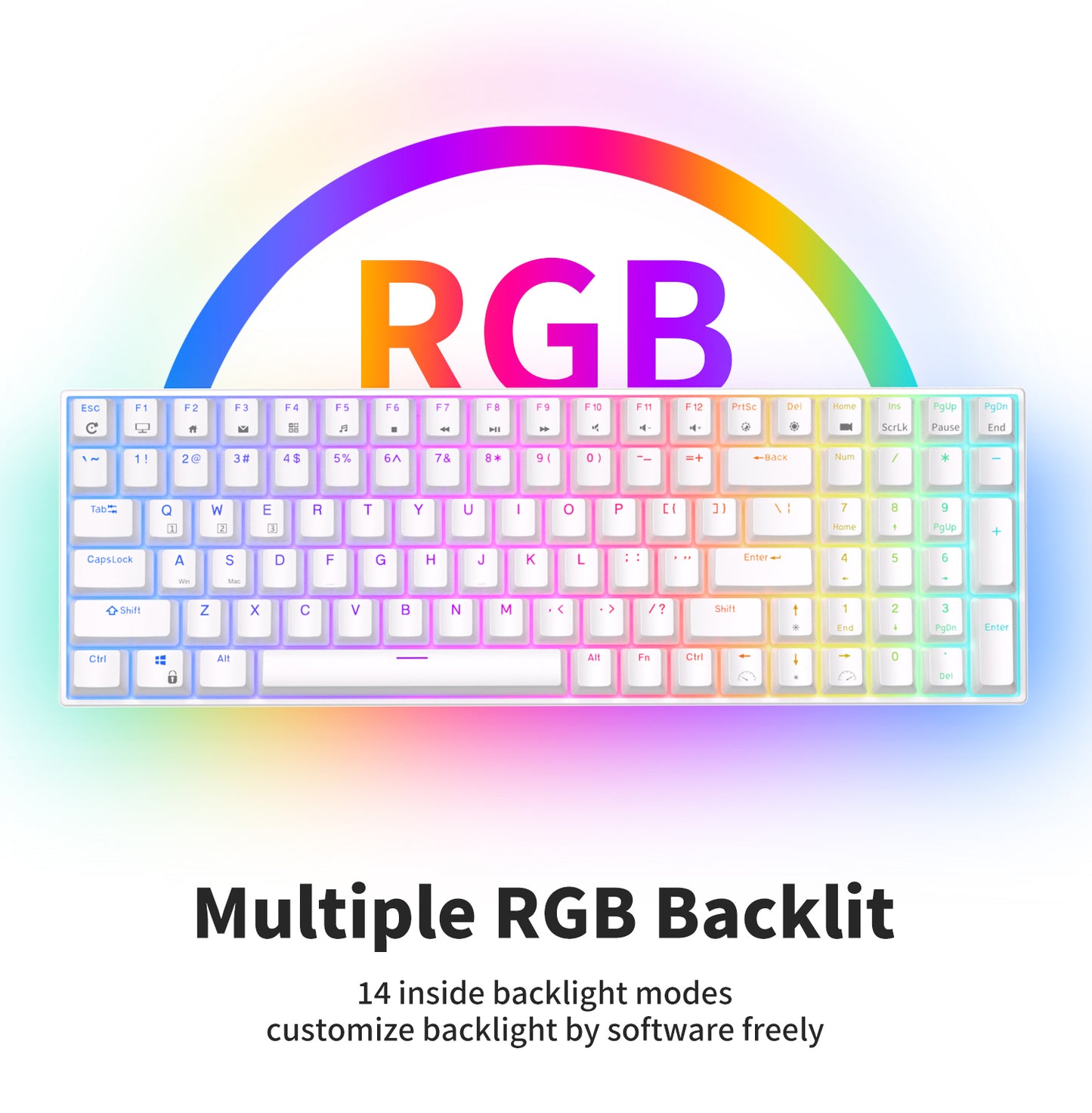 Royal Kludge RK100 Tri Mode - Mechanisch RGB Gaming Toetsenbord - Bedraad en Draadloos - Met Numberpad