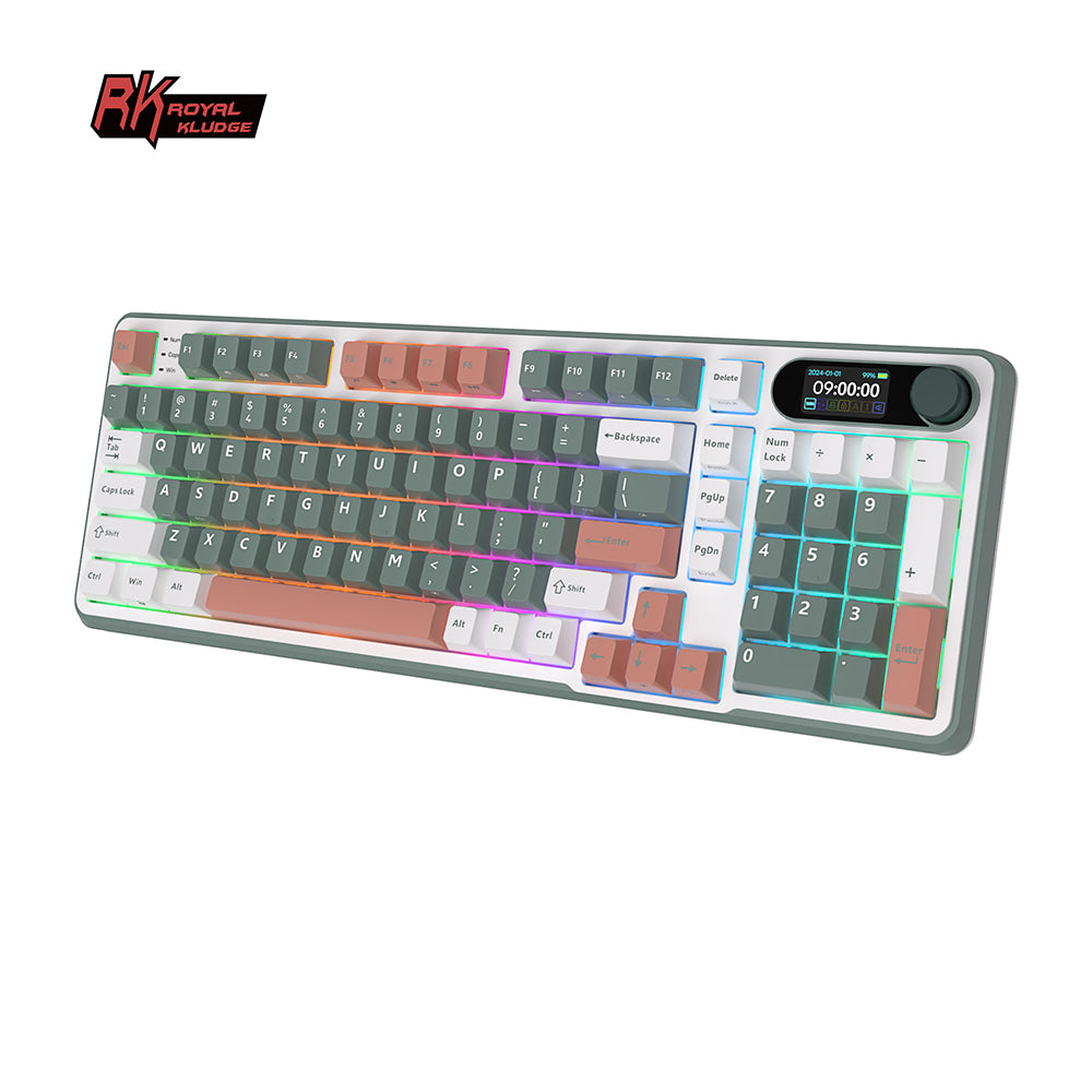Royal Kludge RKS98 - Mechanisch Gaming Toetsenbord - Met Display - Inclusief Stofkap