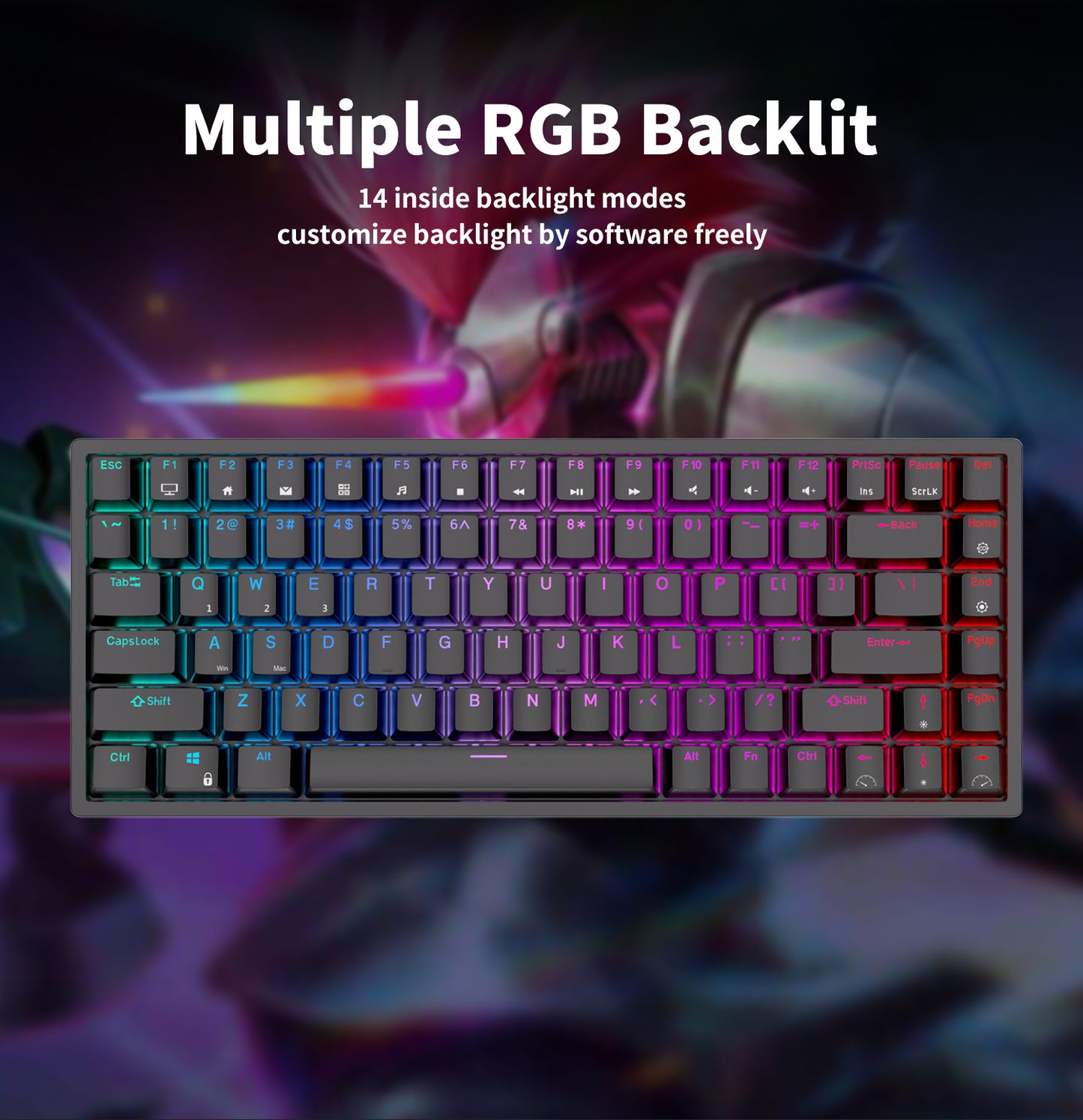 Royal Kludge RK84 Tri Mode - Mechanisch Gaming Toetsenbord - 84% Keyboard - Verwijderbaar Frame