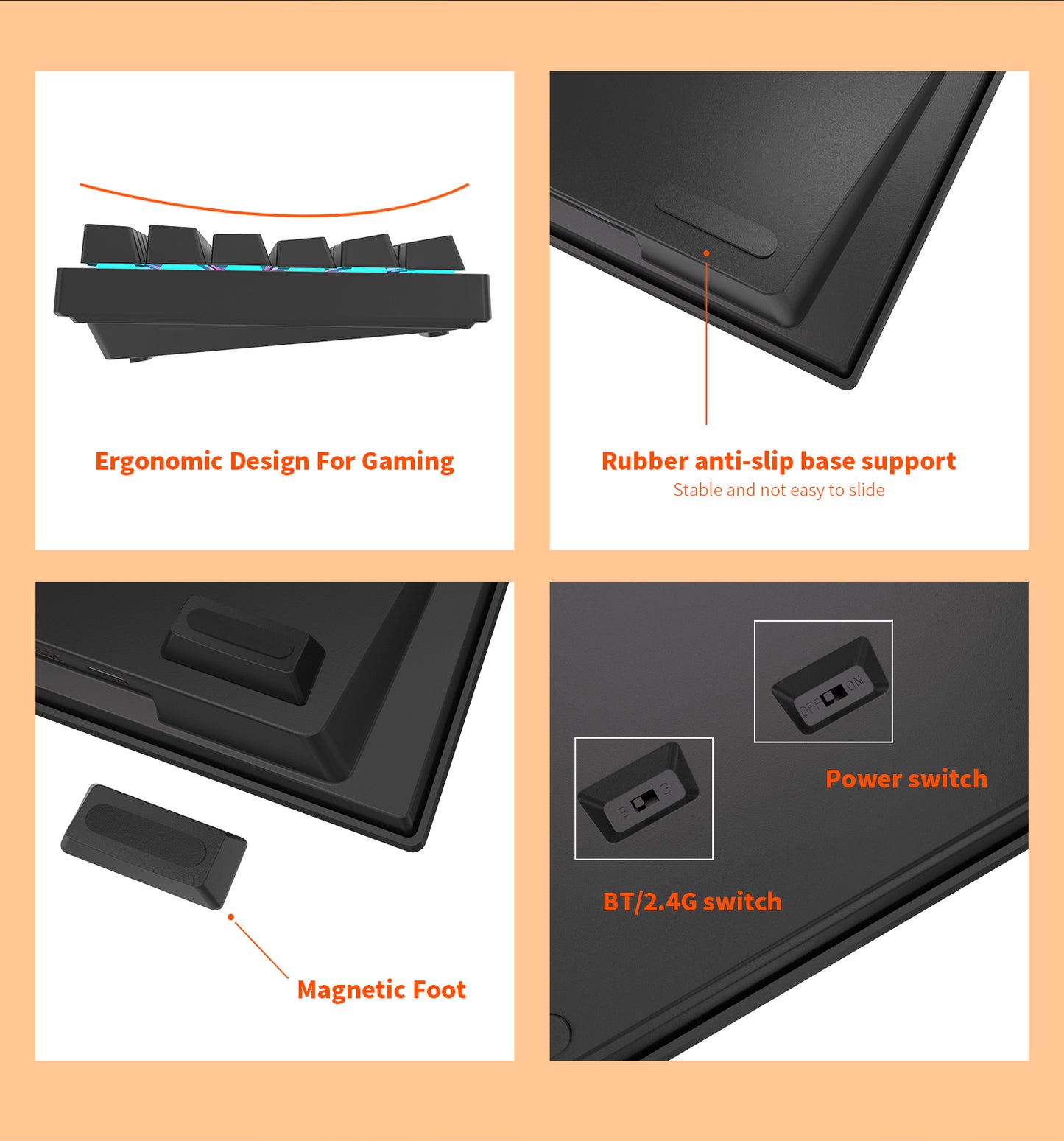 Royal Kludge RK84 Tri Mode - Mechanisch Gaming Toetsenbord - 84% Keyboard - Verwijderbaar Frame