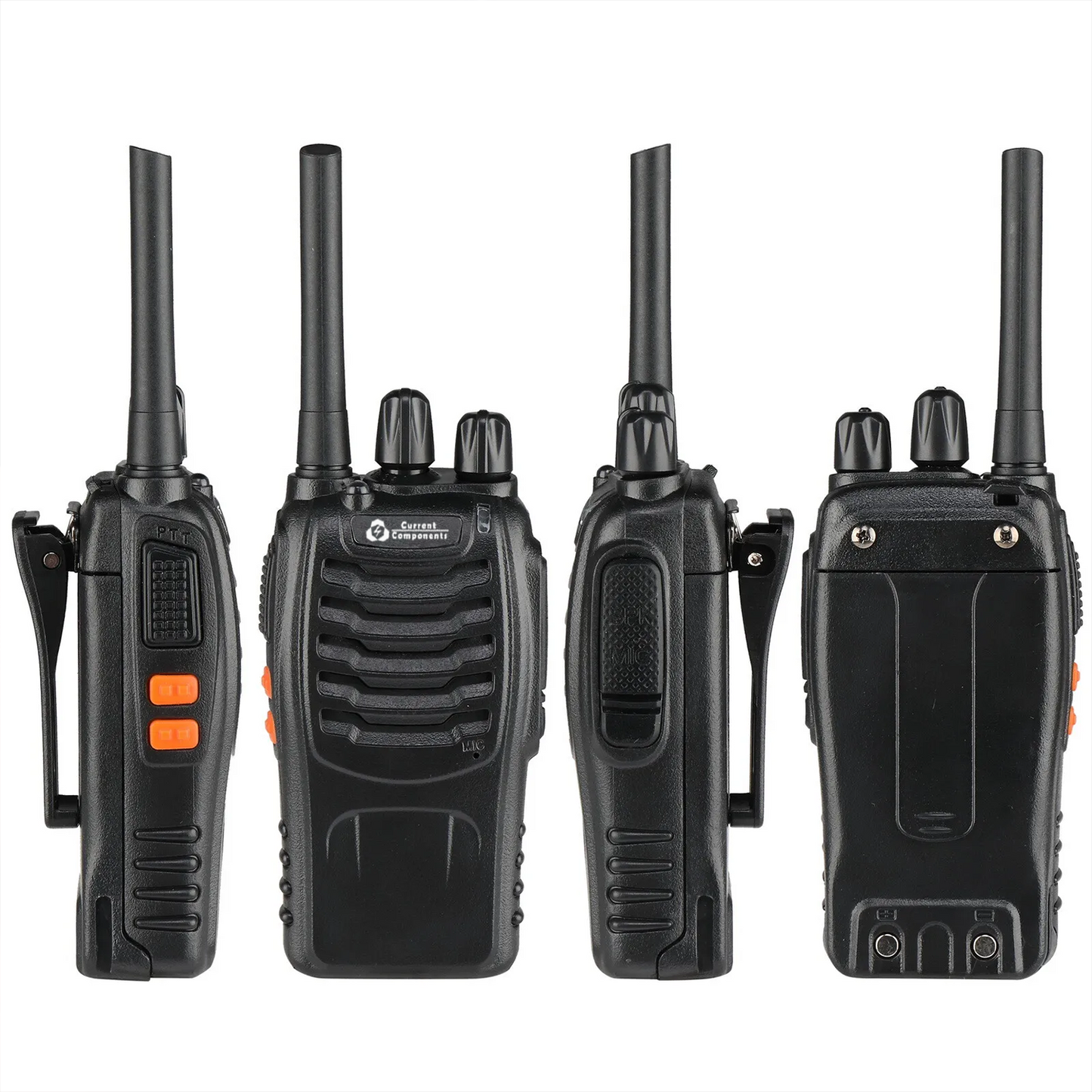 Current Components 88E Portofoon - Walkie Talkie - Communicatiemiddel - Met Oortjes - 0,5W - 2,5km Bereik - 446 Mhz - Zaklamp functie