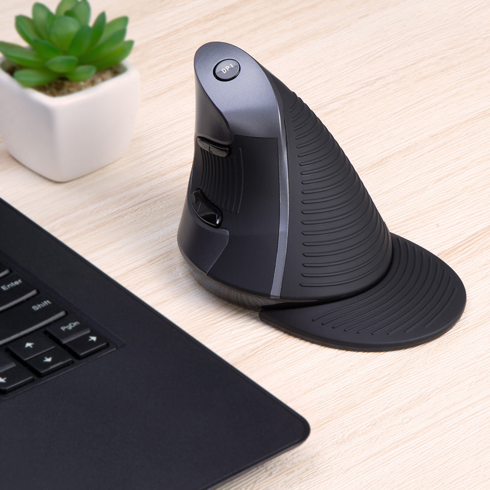 Delux M618G DB - Ergonomische Muis - Draadloos (2,4Ghz & BT) - 4000 DPI