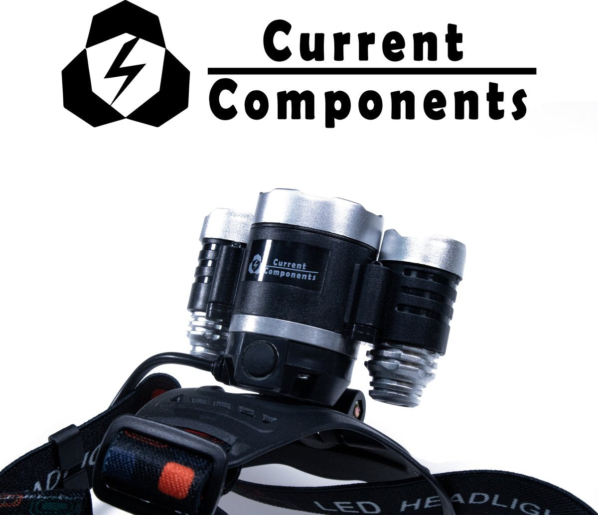 Current Components - Hoofdlamp LED Oplaadbaar - Bewegingssensor - Inclusief Batterijen En Adapters - Kantelbaar