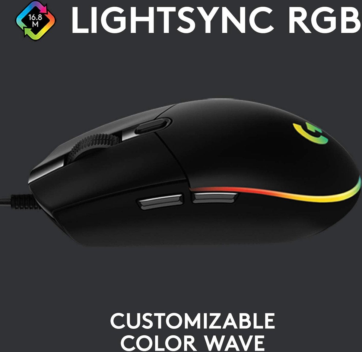 Logitech G102 LIGHTSYNC muis -  8000 DPI - Instelbare RGB - 6 buttons lay-out
