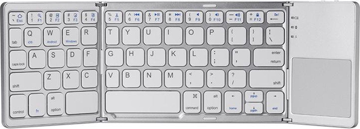 B089T Opvouwbaar -Toetsenbord, Tri-opvouwbaar Draagbaar Draadloos Toetsenbord met Touchpad, 64 Toetsen USB C-computertoetsenbord voor -laptoptablet (Grijs B089T Opvouwbaar -Toetsenbord, Tri-opvouwbaar Draagbaar Draadloos Toetsenbord met Touchpad, 64 Toetsen USB C-computertoetsenbord voor -laptoptablet (Grijs