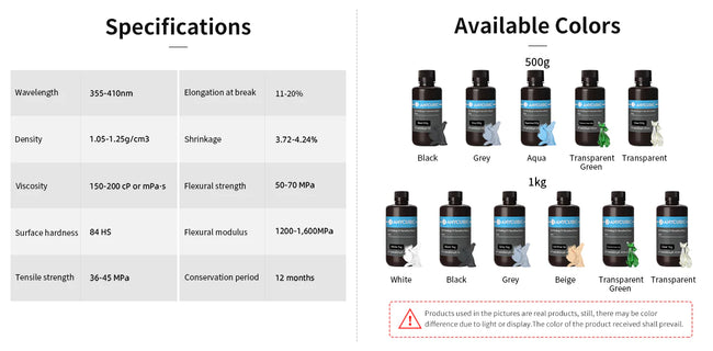 Anycubic SLA 3D printer resin 1 liter