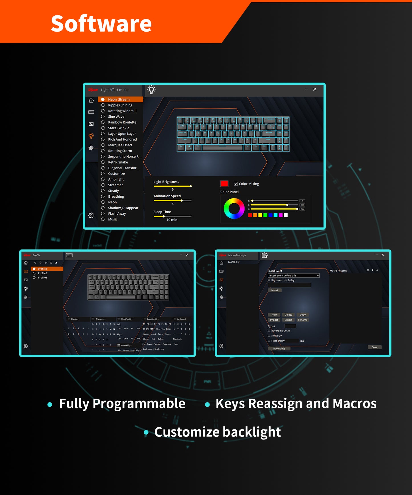 Royal Kludge RK87 TRI-Mode - Mechanisch RGB Gaming Toetsenbord -