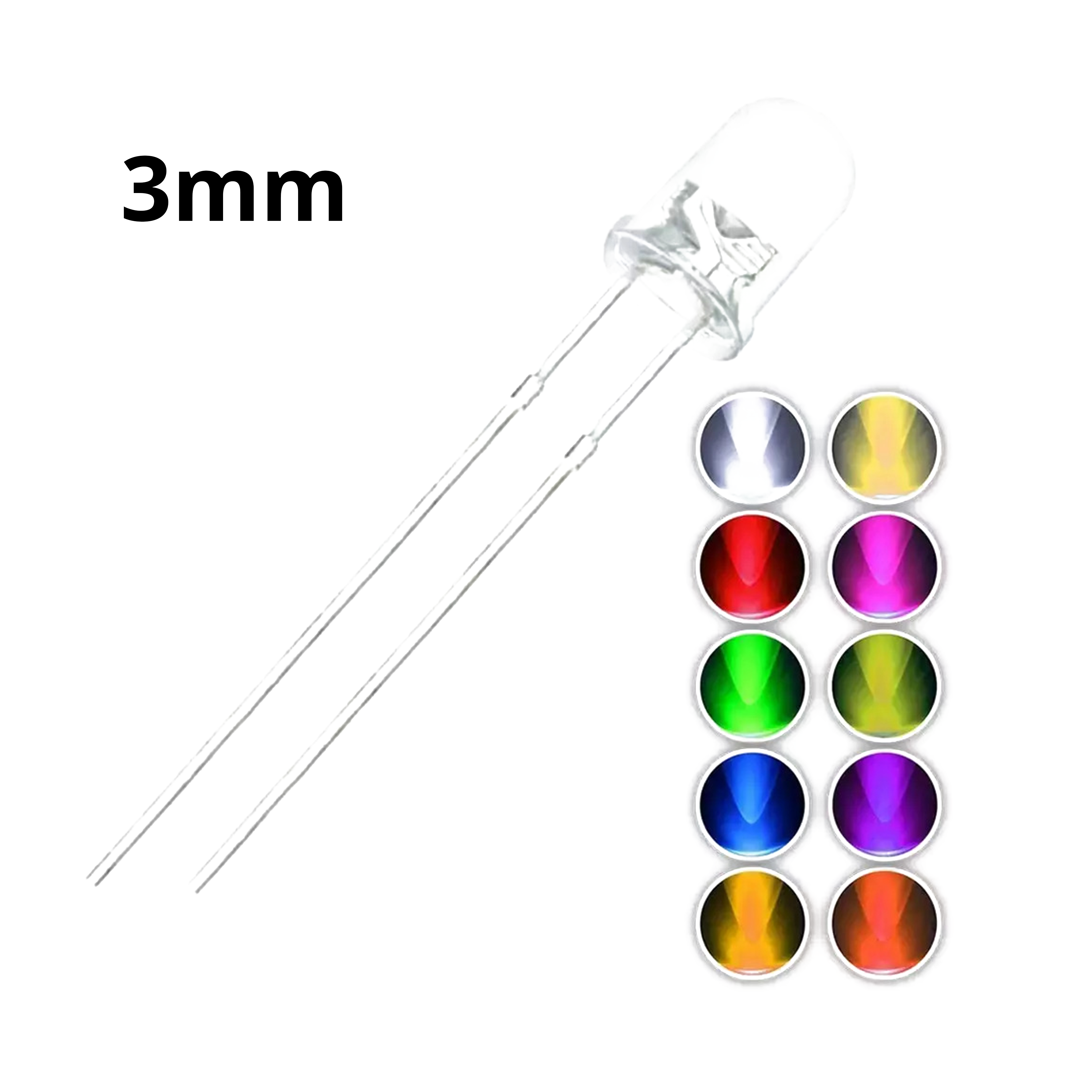3mm LED – Current Components