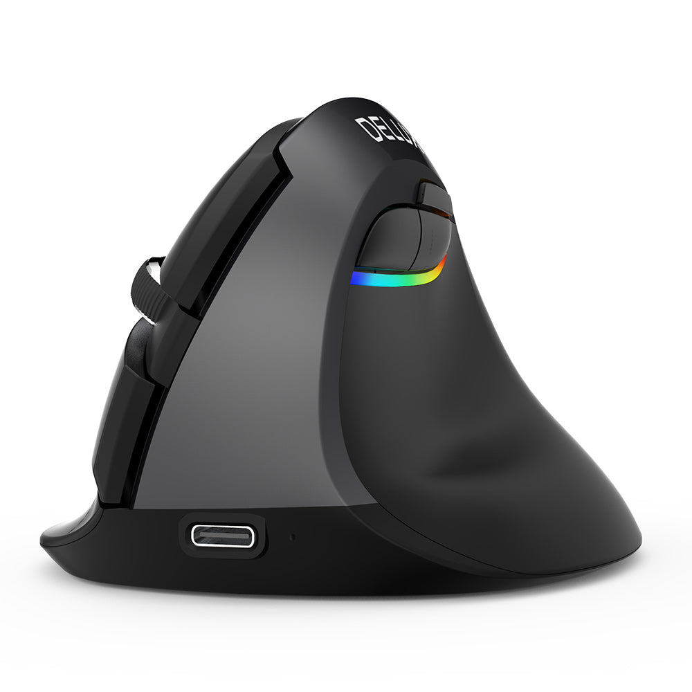 Delux M618M - Ergonomische Silent Muis - Draadloos (2,4Ghz & BT) - Draadloos