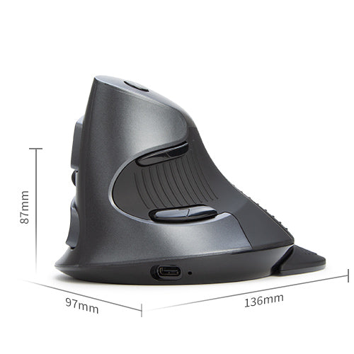 Delux M618G DB - Ergonomische Muis - Draadloos (2,4Ghz & BT) - 4000 DPI
