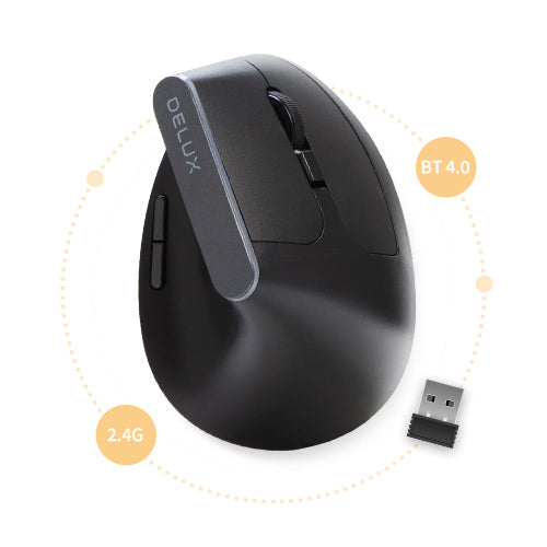 Delux M618DB - Ergonomische Muis - 4000 DPI - Batterijen