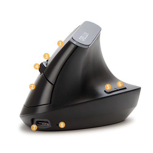 Delux M618DB - Ergonomische Muis - 4000 DPI - Batterijen