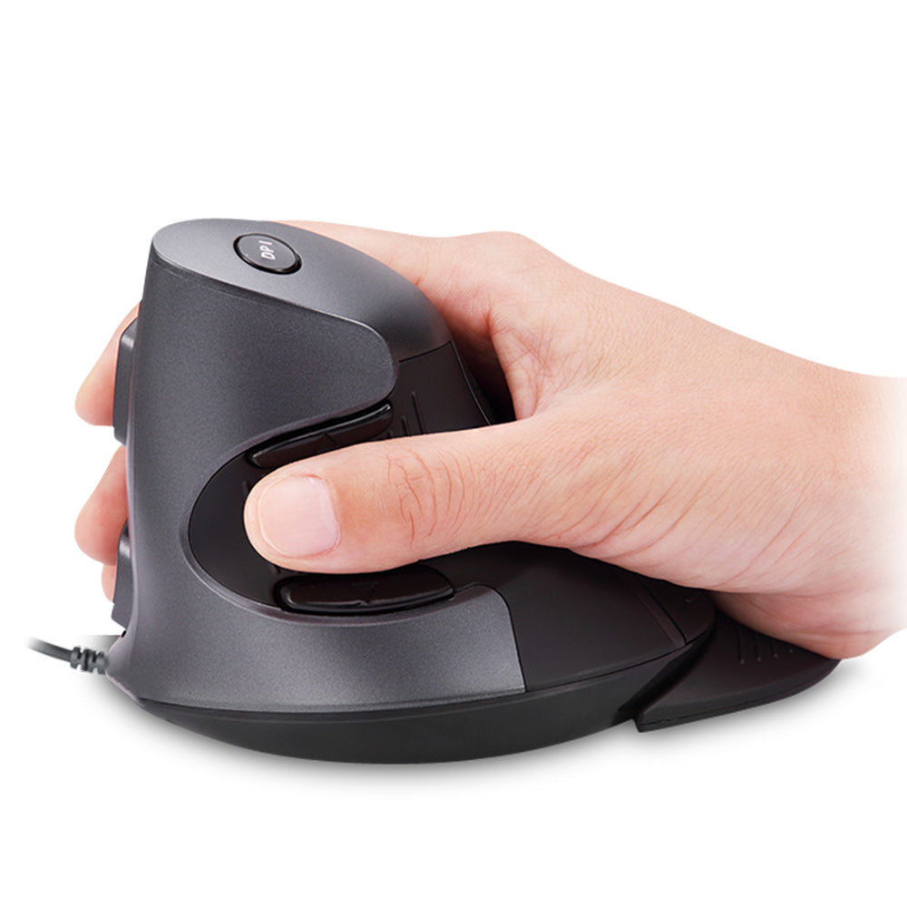 Delux M618BU - Ergonomische Muis - Bedraad - Anti RS - Verwijderbare Polssteun